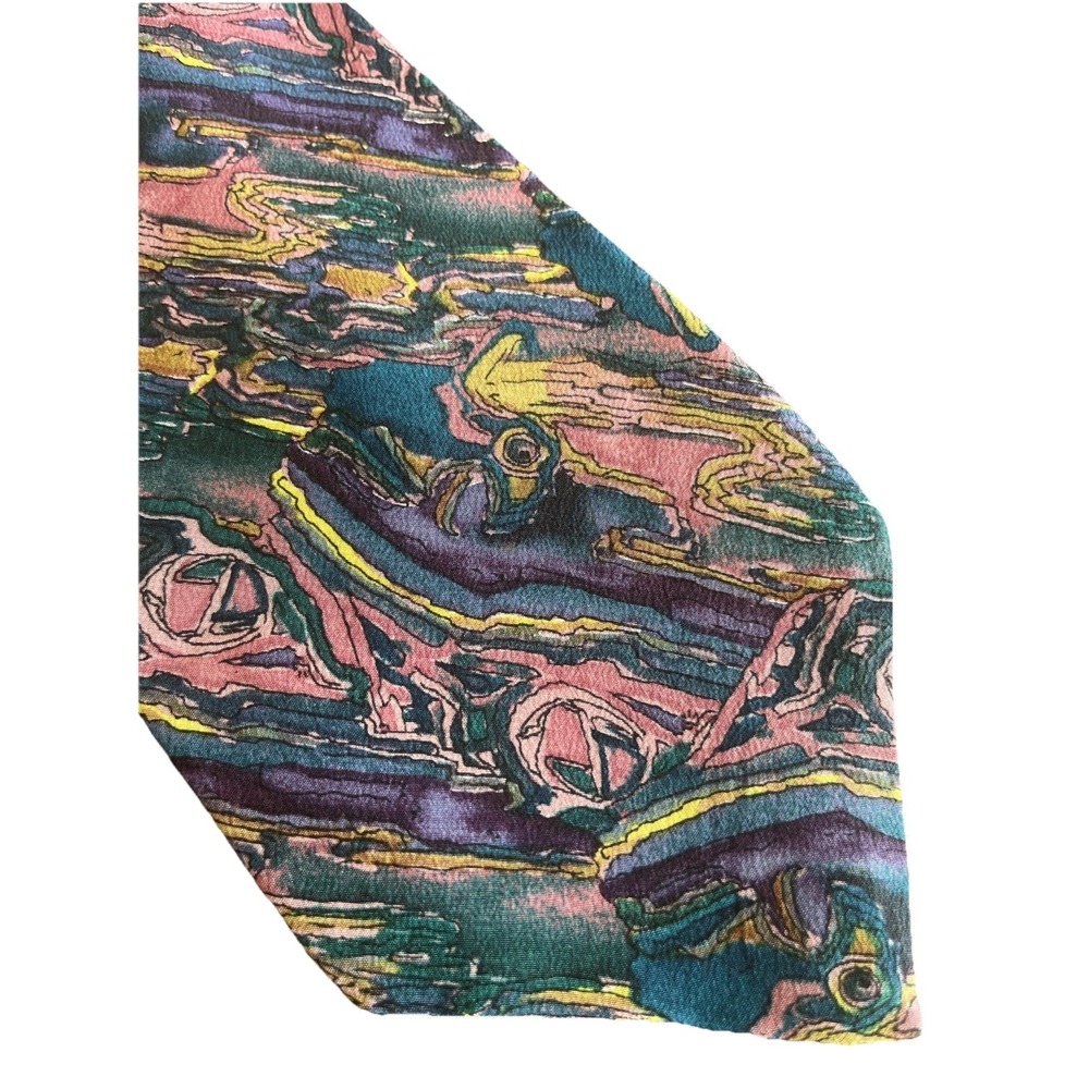 J. GARCIA Tie Grateful Dead Purple YELLOW "Parrot‎ & Frogs" Collection Five EUC